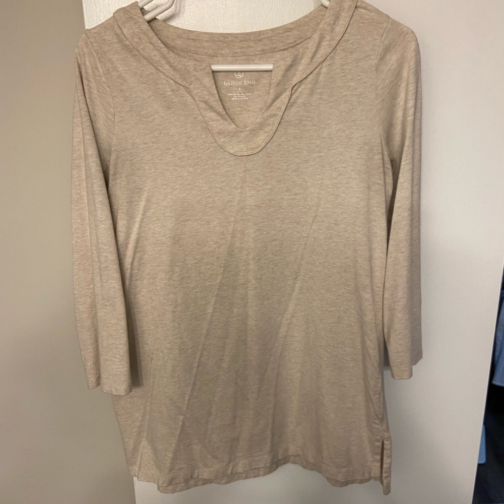 Lands End Tunic length 3/4 sleeved Top